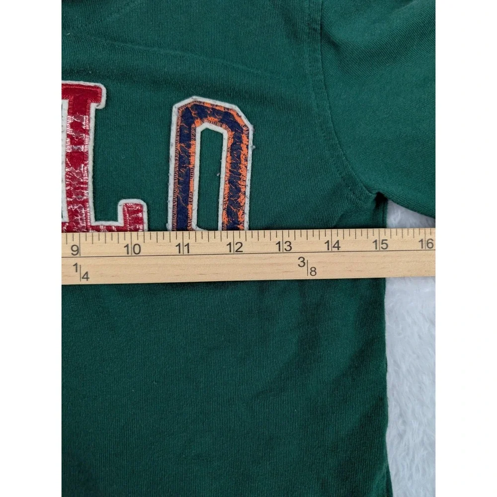 Polo Ralph Lauren Youth S Hoodie Green/Blue Button‎ Front Multicolor SpellOut